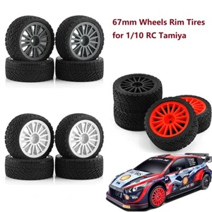 Tires Wheel Rims Set for 1/10 RC Car Tamiya XV01 XV02 TT01 TT02 PTG-2 WRC i20 - Picture 1 of 13