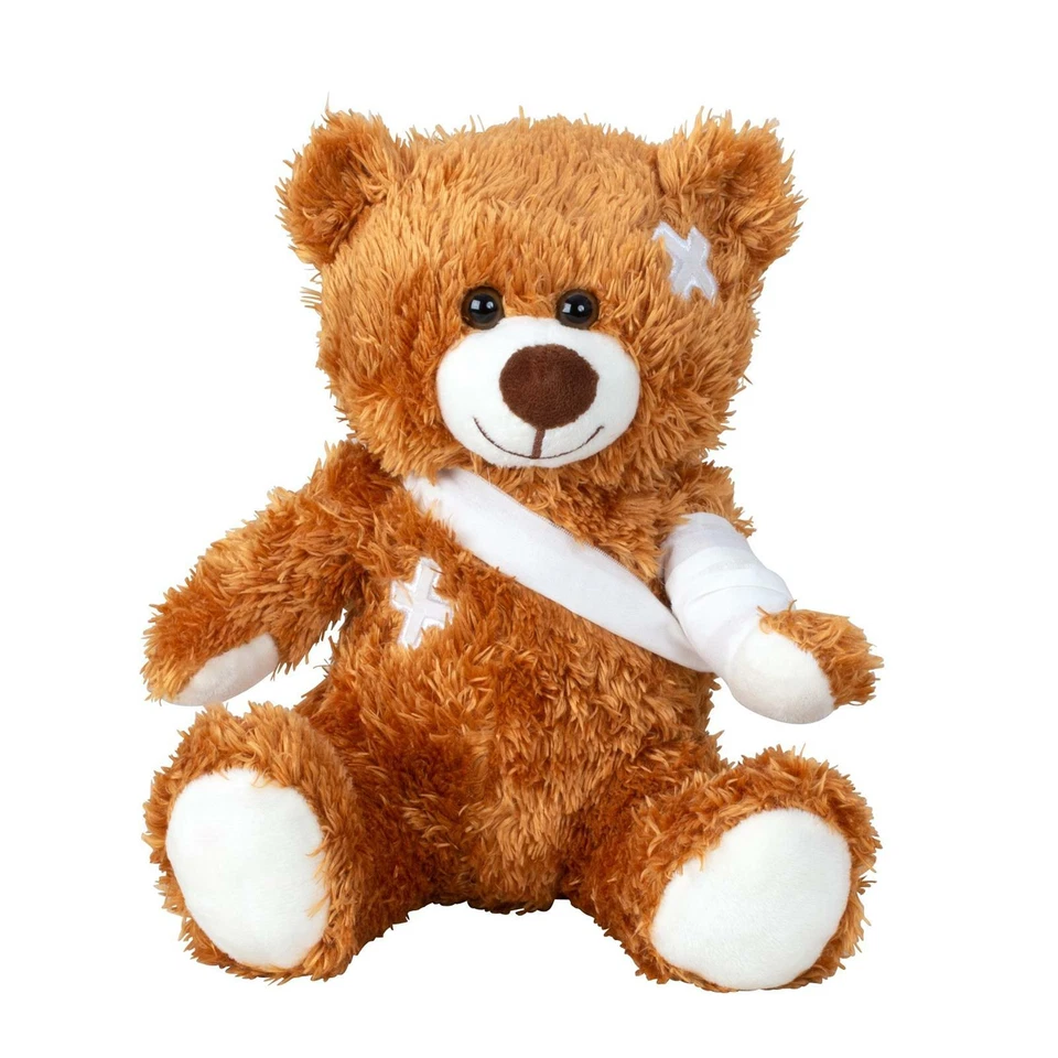 Teddybär verletzt 22 cm Verband Pflaster Kuscheltier Plüschtier Stofftier Teddy