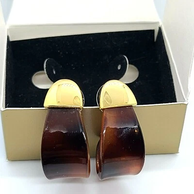 Pendientes perforados Avon 1997 estilo tortuga J aro postes de acero quirúrgico Foto 1 de 4