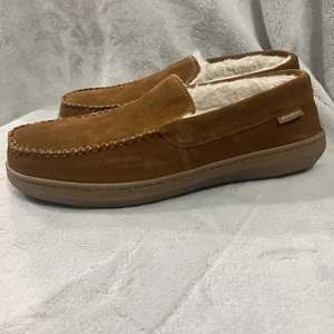 🔥 Eddie Bauer Men's Sherman Tan Suede Memory Foam Slippers Size M 8-9🔥 - Picture 1 of 10