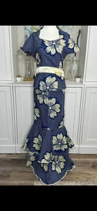 1990s African Church Dress Two Piece Cotton Hittarget Fabric Modern Medium - Picture 1 of 22