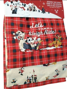 Disney parks Christmas Dinner table runner reversible Mickey Minnie Decor - Picture 1 of 5