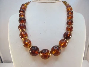 Vintage W Germany Kunststoff Root Beer Perlen Halskette - Bild 1 von 9
