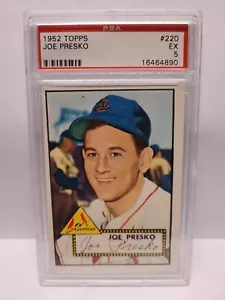 1952 Topps Joe Presko PSA Graded EX 5 St. Louis Cardinals #220 - Picture 1 of 2