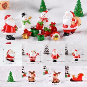 Christmas Mini Miniatures Snowman Resin Figurines Santa Claus Party Decoration - Picture 1 of 53