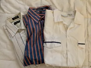 Vintage Lot of 3 Christian Dior Button Up Shirts-Mens M- 2 Short-1 Long Sleeve - Picture 1 of 22