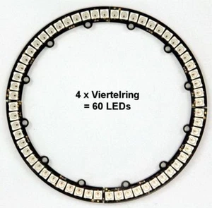 4 x DIGI-DOT Viertelring mit je 15 X WS2812B LED - Bild 1 von 4