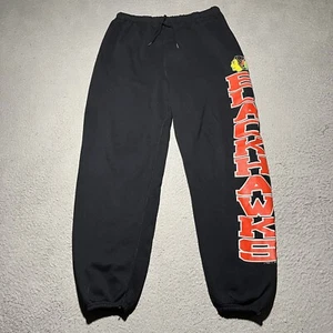 Vtg Chicago Blackhawks Logo 7 Sweatpants Mens Large Spellout Logo 90s - Picture 1 of 12
