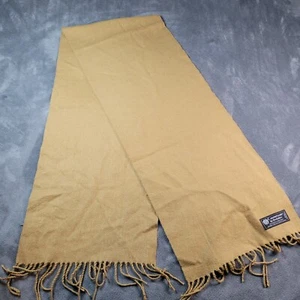Womens Mens Brown Cashmyarn by Berkshire Scarf with Fringe Made in Korea Soft - Picture 1 of 4