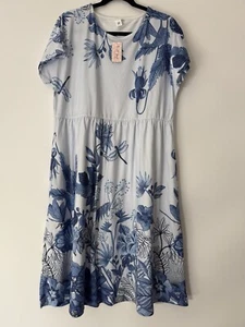 Pink Daisy Women's Floral Print Midi Dress Casual With Pockets Summer Size XL - Picture 1 of 9