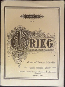 Clarinete/Corneta/Trompeta/Trombón y Piano Edit Peters #124 GRIEG FAMOUS MELODIES - Imagen 1 de 4