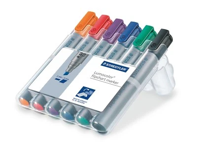 Staedtler Lumocolor Flipchartmarker 356B WP6 ,Flipchart Marker Keilspitze 6 Etui