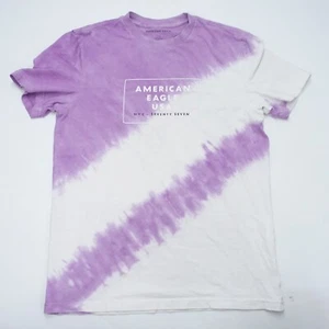 American Eagle T-Shirt Mens Small White/Purple Tie Dye Standard Fit Short Sleeve - Picture 1 of 7