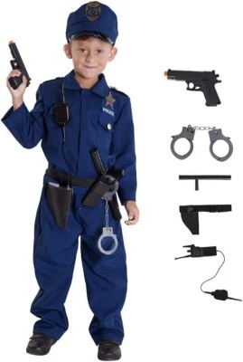 MORPH COSTUMES Amerikanischer Polizist Uniform Kostüm Plastikspielzeuge Kinder Jungen Polizei