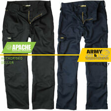 Apache Industry Pro Work Mens Pants Trousers Tuff Cargo Combat Knee Pad Pockets 