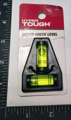 Hyper Tough CROSS CHECK BUBBLE LEVEL 2-Vial T-Type HORIZONTAL & VERTICAL PLANES - Image 1 of 3