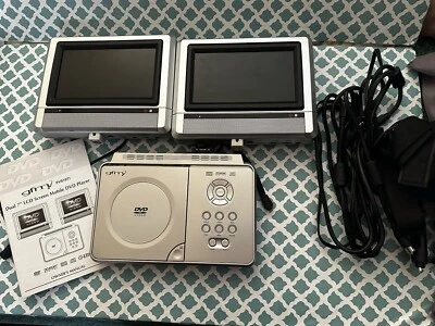 Reproductor de DVD portátil vintage VENTURER PVS1971 con monitores duales con cables y bolsa Foto 1 de 4