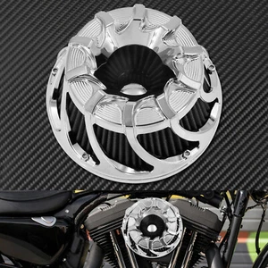 Spiral Chrome Cut Air Cleaner Intake Filter Fit For Harley Sportster XL 2014-20 - Picture 1 of 7