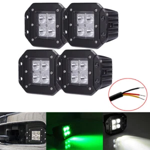 4x Green + White Dual Color LED Work Light 5inch Flush Mount Reverse Backup Pods - Bild 1 von 17