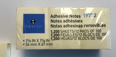 Sparco Sticky Notes Small self stick 1-3/8x1-7/8. 5.99-64.95 FREE SHIPPING