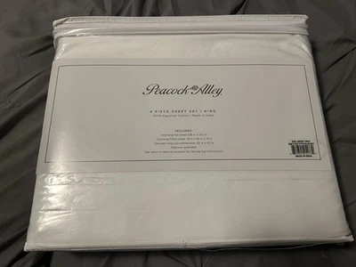 Juego de sábanas Peacock Alley King Size 4 piezas 100 % algodón egipcio Foto 1 de 4