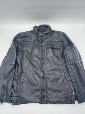 BKE Mens M Vegan Faux Leather Moto Jacket Athletic Fit Zip Up Biker BUCKLE - Image 1 of 4