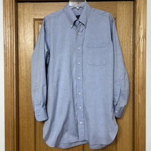 Robert Talbott Pinpoint Oxford Button Down 16x33 Blue - Picture 1 of 5