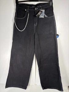 Raid Jeans Youth 16 W32 L30 Black Skater Industrial Specification Baggy Style - Picture 1 of 17
