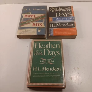 Newspaper Days, Heathen Days & Happy Days by H L Mencken 1968 Lot of 3 First Ed - Bild 1 von 24