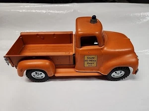 Camion Vintage Tonka Acciaio "State Hi-Way Dept 975" Arancione Pickup Passo Lato - Foto 1 di 12