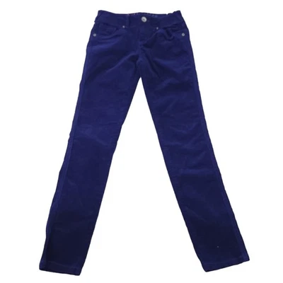 Pantalones de pana Justice azul talla 10 pantalones para niñas, mezcla de algodón, cremallera, lazo para cinturón Foto 1 de 3