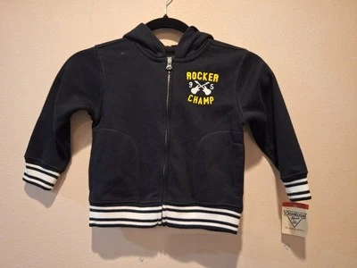NWT OshKosh 3 Toddler Logo Full Zip Up Sweatshirt Hoodie Fleece~W2 - Image 1 of 4