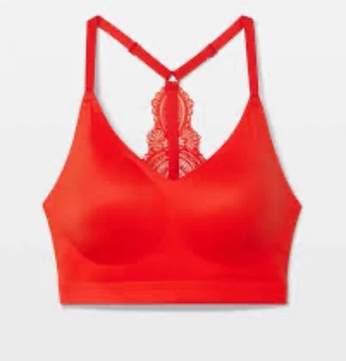 NUEVO CON ETIQUETAS SOMA Sujetador Inalámbrico Bralette de Encaje Ligeramente Forrado Espalda Corredora Talla XL Rojo Foto 1 de 4