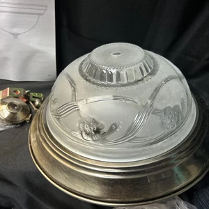 Hampton Bay  11.5in. 2-Light Volterra Bronze Flush Mount+Etched - Picture 1 of 5