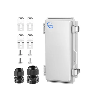 RTHIEAI Waterproof Outdoor IP67 Junction Box (7.9"x3.9"x2.8") with Mounting Plate, Hi...