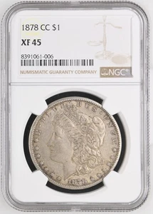 1878 CC Morgan Silver Dollar NGC XF-45 - Picture 1 of 2