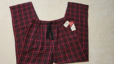 Nuevo con etiquetas Pantalones para dormir Izod negros y rojos a cuadros para hombre medianos Foto 1 de 4