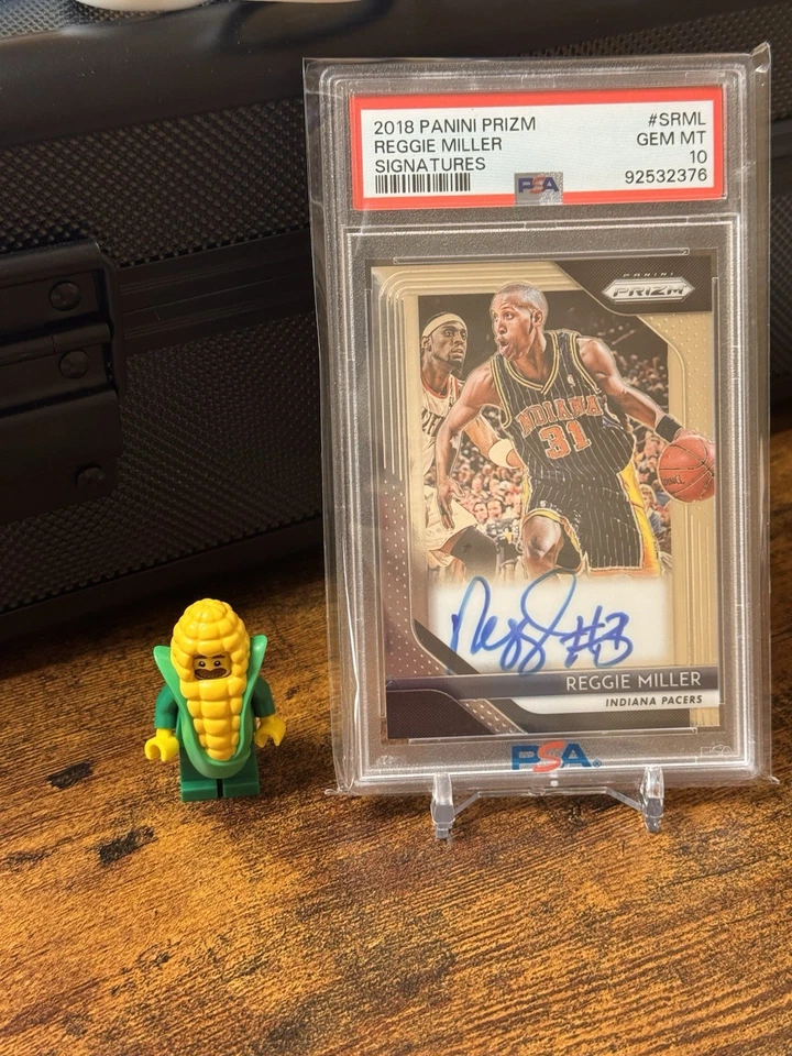 Reggie Miller 2018 Panini Prizm On Card Auto Pacers POP 5 Foto 1 de 2
