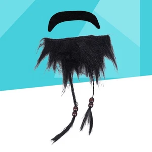 Juego de disfraces de barba pirata suministros de utilería para fiesta de Halloween de 2 piezas - Imagen 1 de 11