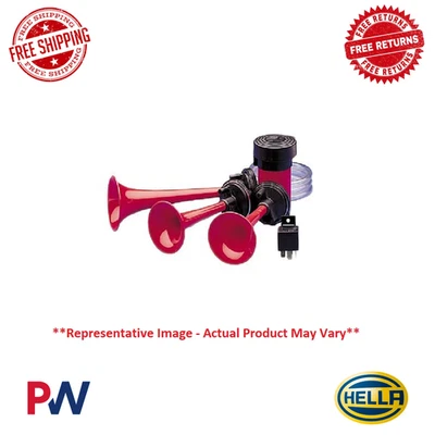 Kit de bocina de aire triple tono Hella 12V con compresor 180W incluye tubo 003001671 Foto 1 de 2