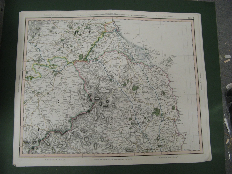 South Northumberland & North Durham. Original 1827 engraved map by John Cary - Image 1 of 1