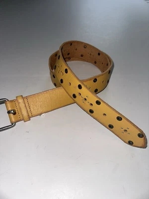 New Gap Women’s M Studded Leather Belt Roller Buckle Grommet “painted” Silver - Image 1 of 4