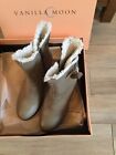 Vanilla Moon Ladies Jane Ankle Wedge,taupe Grainy Leather Boot.size 37.  4.5 Uk