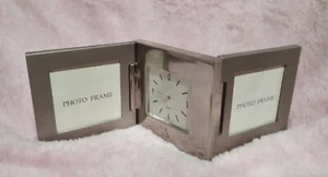 Vintage Tri-fold Photo Frame Desk Clock - Picture 1 of 8