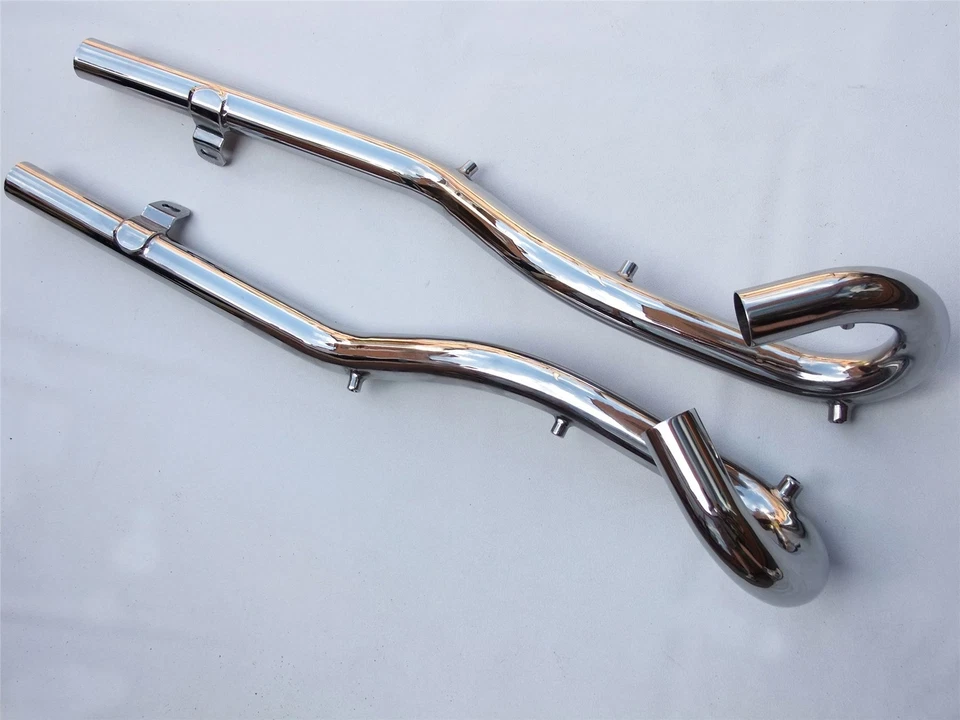 BSA A65H 1966- High Level L/H & R/H Exhaust Pipes UK Made - Изображение 1 из 1