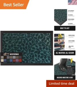 100% Waterproof All-Season Doormat with Elegant Moss Vine Leaves, 17x29 - Picture 1 of 11
