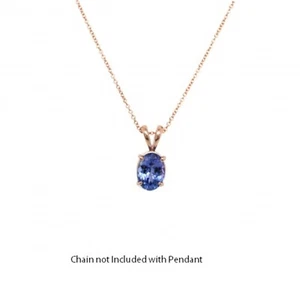 Tanzanite Oval Shape 7x5mm, 0.68 Carat Pendant In 14k Rose Gold (51250) - Picture 1 of 5
