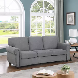 3-Seater Upholstered Sofa Couch Loveseat Sofa Couch Living Room Sofa New - Picture 1 of 12
