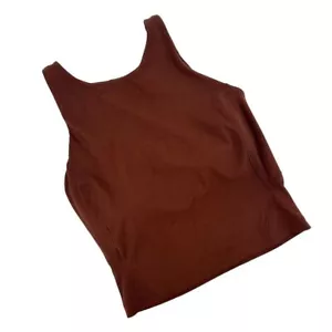 Lululemon Womens 2 Align Ribbed High-Neck Cropped Tank Top Brown Stretch LW1DVNS - Picture 1 of 7