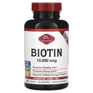 2 X Olympian Labs, Biotin, 10,000 mcg, 120 Tablets - Picture 1 of 2